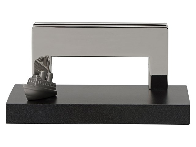 Подставка для визиток "Круиз", серебристый/черный 