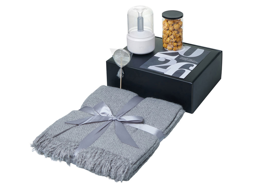 Подарочный набор «Re:Snug» с пледом, увлажнителем и попкорном фото 2 Подарочный набор «Re:Snug» с пледом, увлажнителем и попкорном фото 2