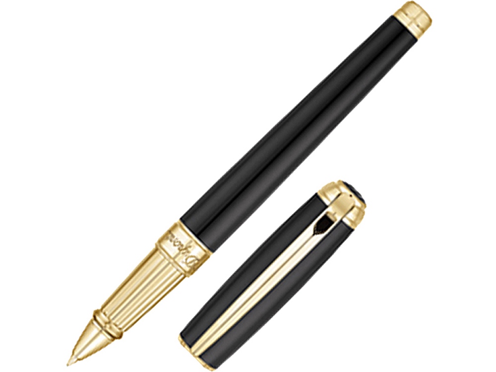 Ручка-роллер Line D Large, черный/золотистый