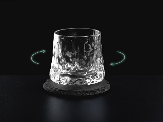 Вращающийся бокал для виски на сланцевом костере «Bromo»