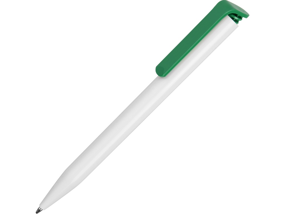 Ручка шариковая Senator модель Super-Hit Basic Polished, белый/зеленый