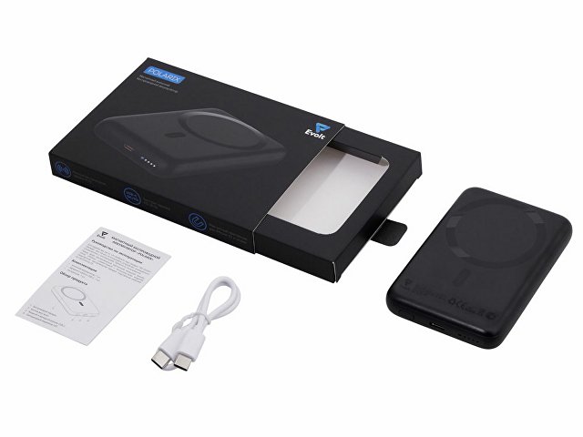 Магнитный внешний беспроводной аккумулятор «Polarix», QC/PD, 10000 мАч thumbnail