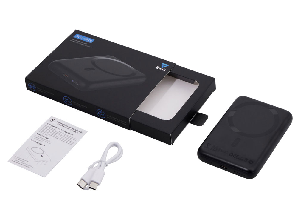 Магнитный внешний беспроводной аккумулятор «Polarix», QC/PD, 10000 мАч фото 2 Магнитный внешний беспроводной аккумулятор «Polarix», QC/PD, 10000 мАч фото 2