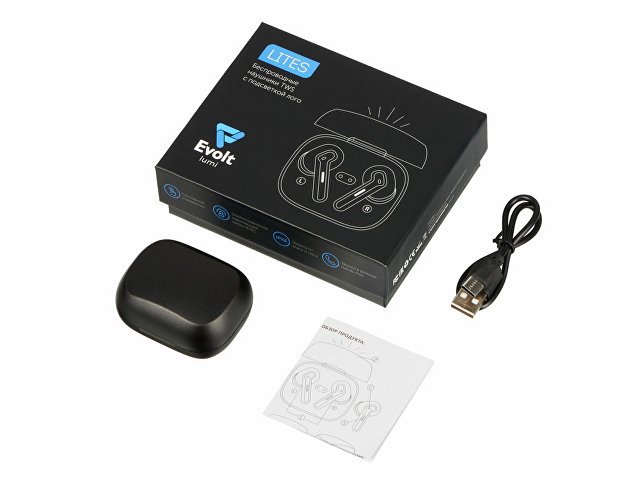 Беспроводные наушники с шумоподавлением ENC и подсветкой лого «Lites» thumbnail