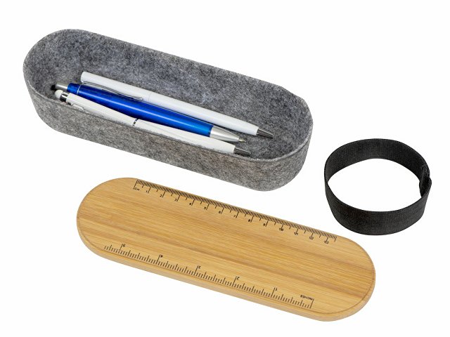 Пенал с линейкой и подставкой для телефона из бамбука «Haruki» thumbnail