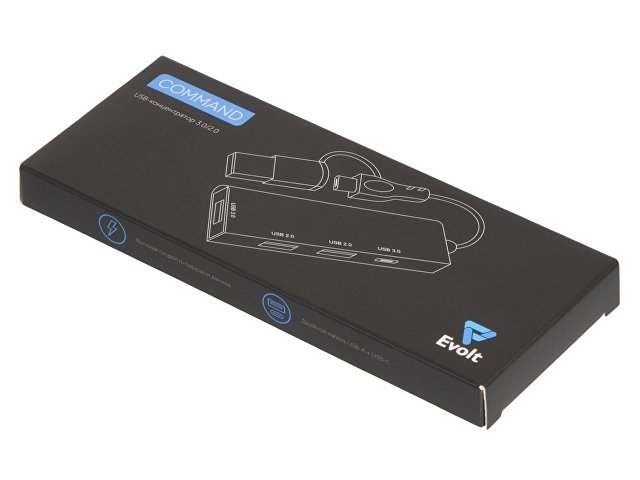 USB-хаб «Command» с коннектором 2-в-1 USB-C и USB-A, 2.0/3.0 thumbnail