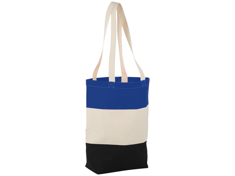 Хлопковая сумка Colour Block, ярко-синий/бежевый/черный