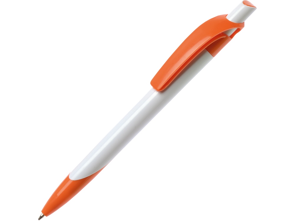 Ручка шариковая Тироль, белый/оранжевый