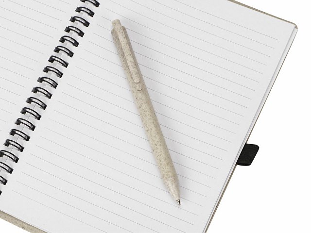 Блокнот А5 «Toledo M» с обложкой из пшеницы и пластика и шариковой ручкой thumbnail