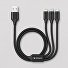 Дата-кабель 3 в 1: micro USB, USB-C, Ligthning, алюминий, 1.2м, черный, Deppa