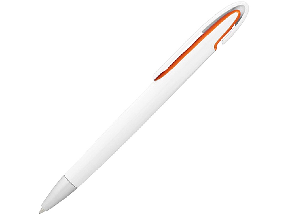 Ручка шариковая Rio, черные чернила, белый/оранжевый