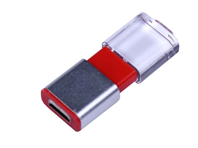 USB 2.0- флешка промо на 32 Гб прямоугольной формы, выдвижной механизм — фото 2
