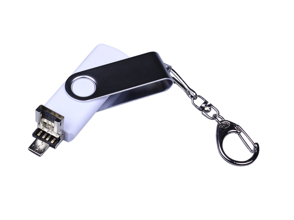 USB 2.0/micro USB/Type-C- флешка на 16 Гб c поворотным механизмом USB 2.0/micro USB/Type-C- флешка на 16 Гб c поворотным механизмом