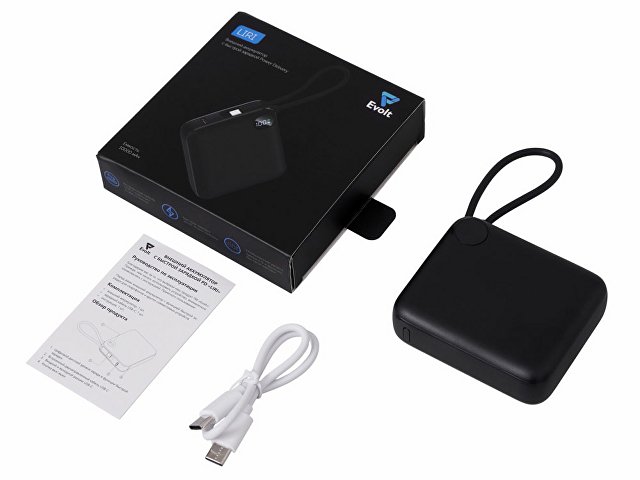 Внешний аккумулятор со встроенным кабелем «Liri», QC/PD, 10000 мАч thumbnail