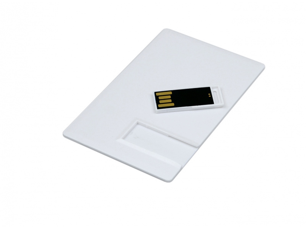 USB 2.0- флешка на 16 Гб в виде пластиковой карты с полностью выдвижным чипом