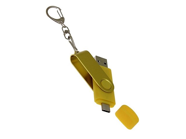 USB 3.0- флешка на 256 Гб с поворотным механизмом и дополнительным разъемом Type-C — фото 4