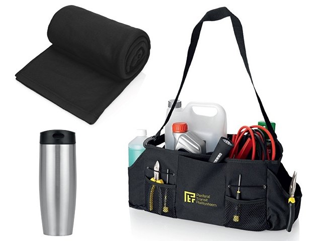 Набор для автомобиля с пледом, термокружкой в сумке для инструментов thumbnail