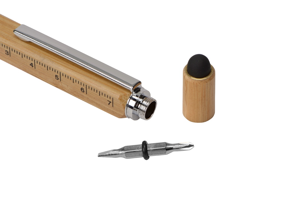 Ручка-стилус из бамбука Tool с уровнем и отверткой 7