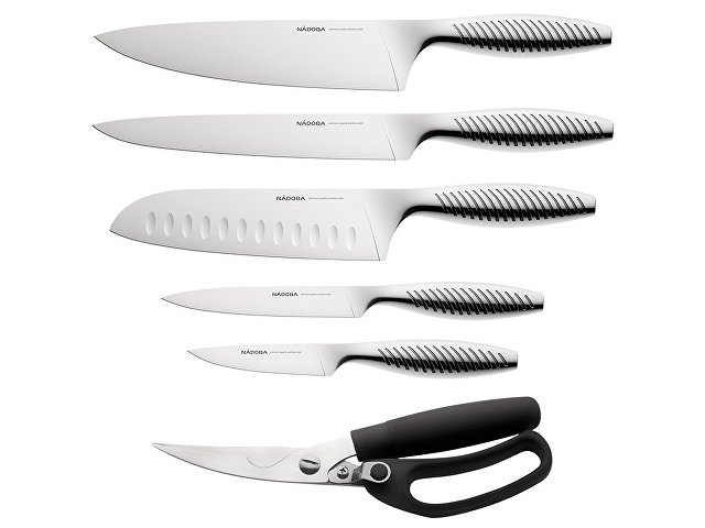 Набор из 5 кухонных ножей, ножниц и блока для ножей «VERA» thumbnail