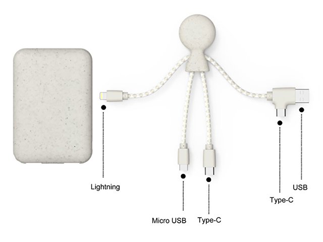 Внешний аккумулятор «BioPack» c кабелем «Mr. Bio», 5000 mAh thumbnail