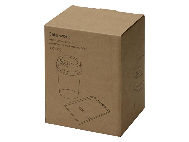 Антибактериальный набор с блокнотом и стаканом «Safe work» thumbnail