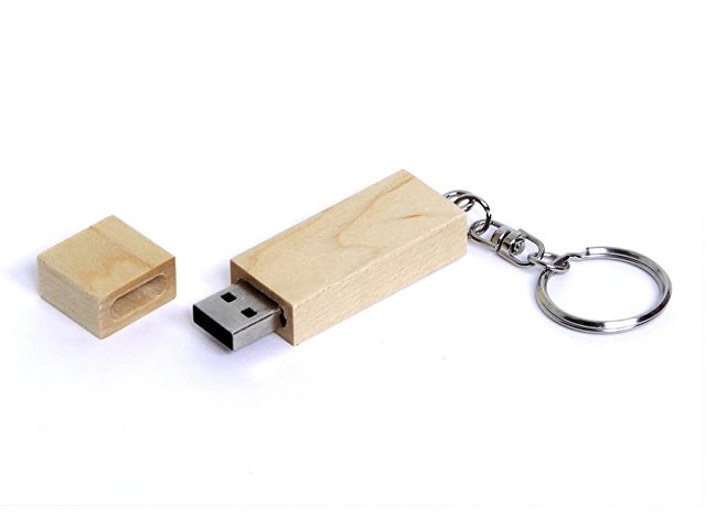 USB 2.0- флешка на 64 Гб прямоугольная форма, колпачок с магнитом