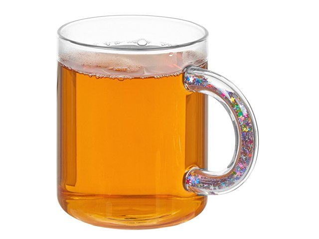 Стеклянная кружка с блестками в ручке «Feria» thumbnail