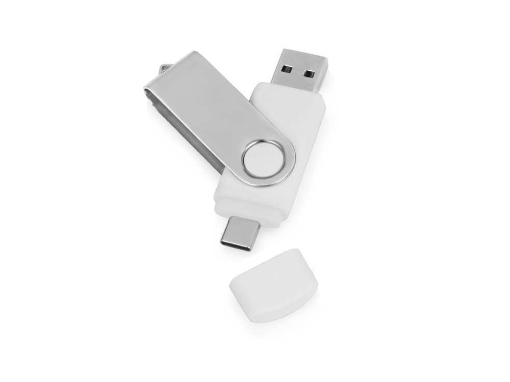 USB/USB Type-C 3.0 флешка на 16 Гб Квебек C, белый