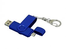USB 2.0- флешка на 16 Гб с поворотным механизмом и дополнительным разъемом Micro USB (арт. 7031.16.02), фото 2
