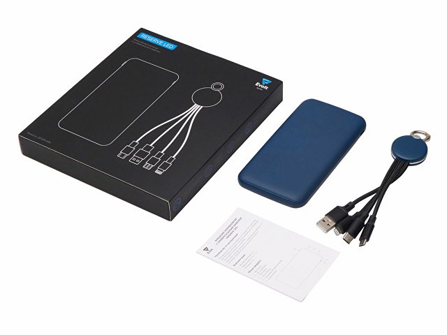 Набор из внешнего аккумулятора и универсального кабеля с подсветкой лого «Reserve LED», 10000mAh thumbnail