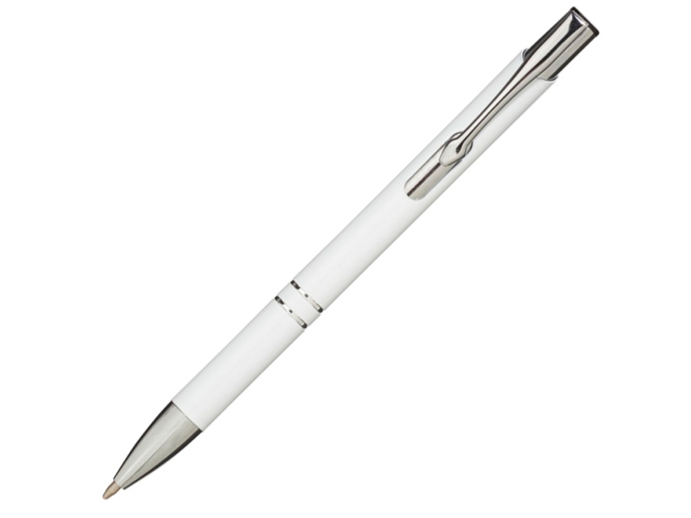 Алюминиевая шариковая кнопочная ручка Moneta, белый