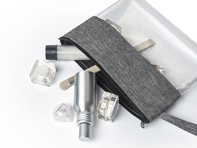 Прозрачная косметичка «Leony» из ПВХ и ткани thumbnail