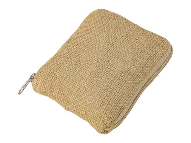 Складная сумка Jute из хлопка и джута с карманом thumbnail