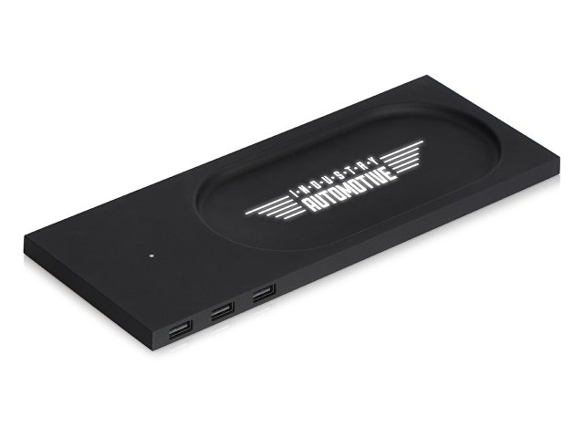 Беспроводное настольное зарядное устройство «Glide» с подсветкой, soft-touch thumbnail