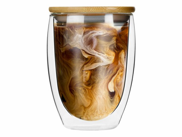 Стакан с двойными стенками и бамбуковой крышкой «Valday» thumbnail