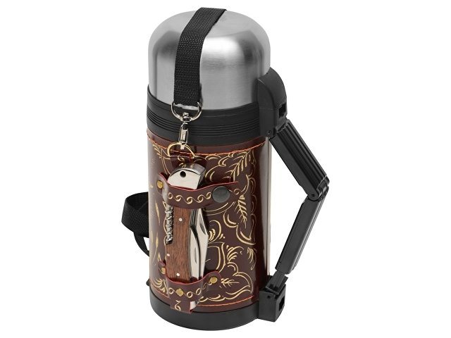 Термос в кожаном чехле thumbnail