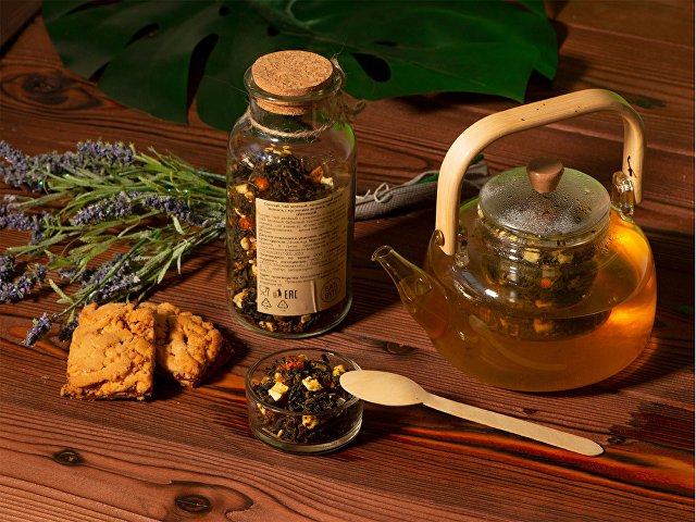 Чай зеленый, с соком ананаса и кусочками яблока/облепихи thumbnail