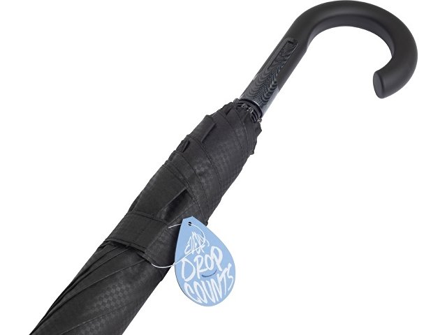 Зонт-трость «Carbon» с куполом из переработанного пластика thumbnail