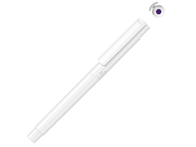 Капиллярная ручка в корпусе из переработанного материала rPET "RECYCLED PET PEN PRO FL», белый с фиолетовыми чернилами