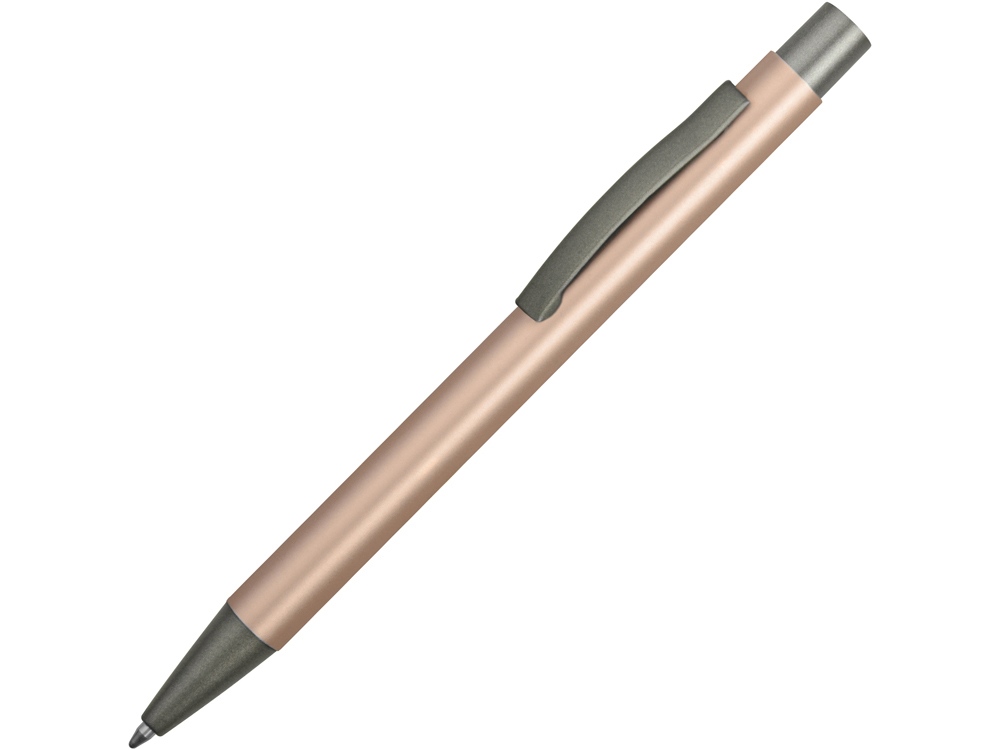 Ручка металлическая soft touch шариковая Tender с зеркальным слоем, розовое золото/серый