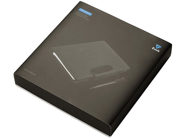 Подарочный набор «Twilight»: органайзер А5 с беспроводной зарядкой и металлическая шариковая ручка со светящимся логотипом thumbnail