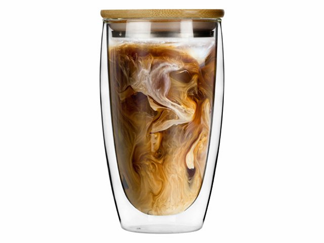 Стакан с двойными стенками и бамбуковой крышкой «Batur» thumbnail