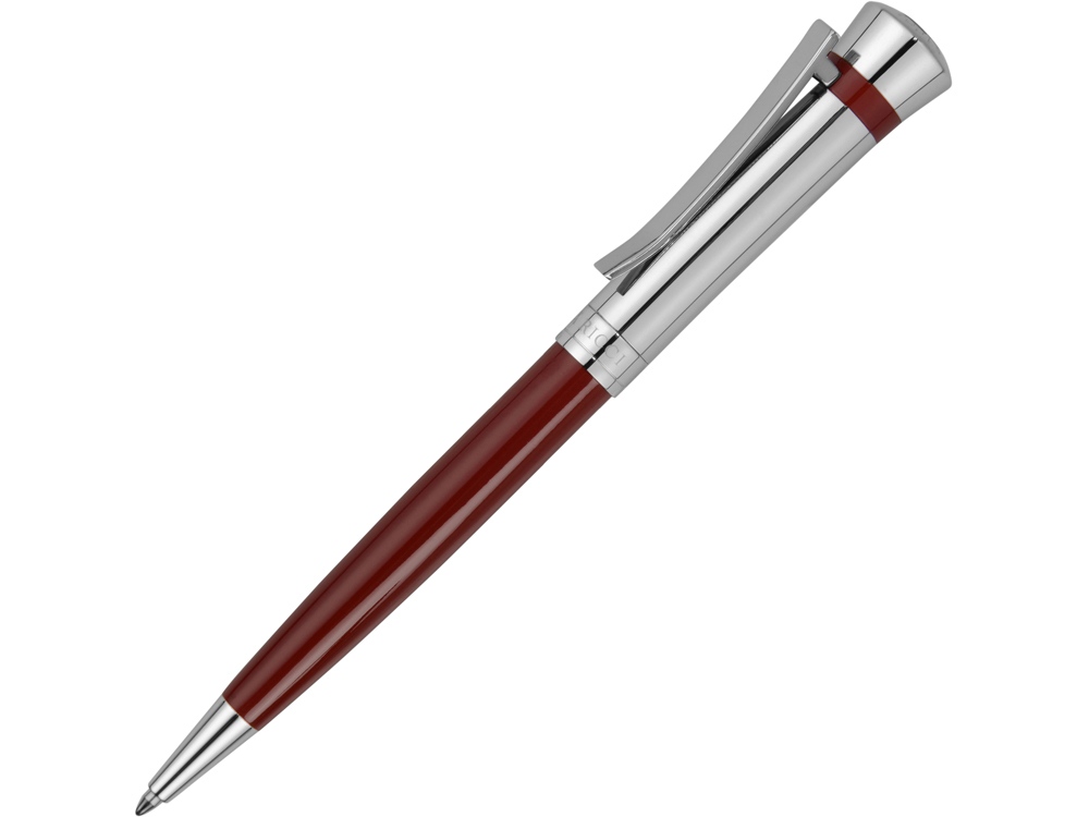Ручка шариковая Nina Ricci модель Legende Burgundy в футляре, красный/серебристый