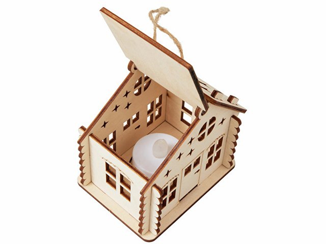 Деревянная подвеска на елку с подсветкой «Lumihut» thumbnail