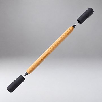 Вечный карандаш и ручка из бамбука "Black bamboo", натуральный и черный