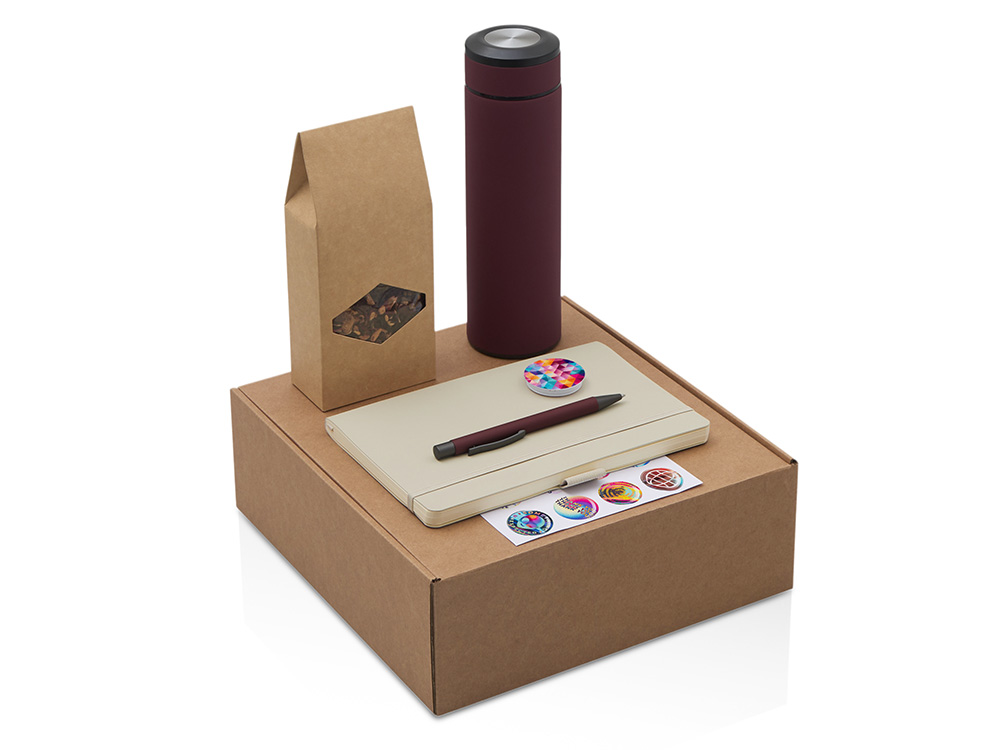 Набор «Warmpage» с термосом, блокнотом, ручкой и чаем Набор «Warmpage» с термосом, блокнотом, ручкой и чаем