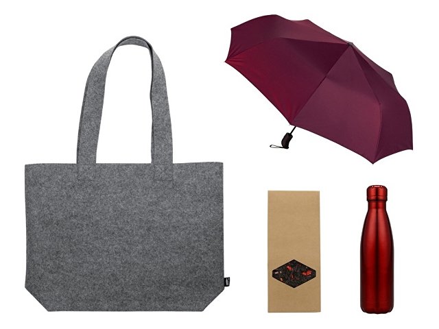 Подарочный набор с зонтом и термобутылкой в шопере thumbnail