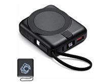 Магнитный беспроводной внешний аккумулятор c подсветкой лого «Энчант», 10000 мАч