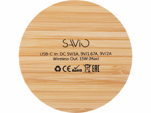 Беспроводное зарядное устройство с подсветкой лого «Reedia S3», 15 Вт thumbnail