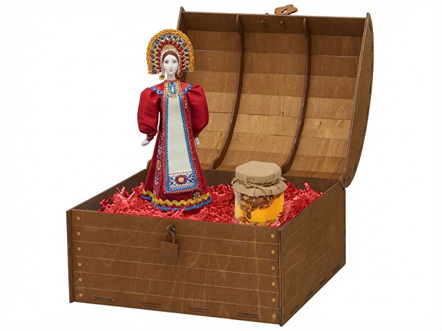 Подарочный набор: кукла фарфоровая, мёд с гецким орехом